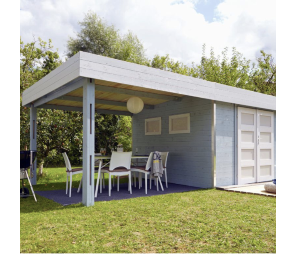 Gartenhaus aus Holz mit Flachdach und Vordach – Modernes und praktisches Design – Bild 4