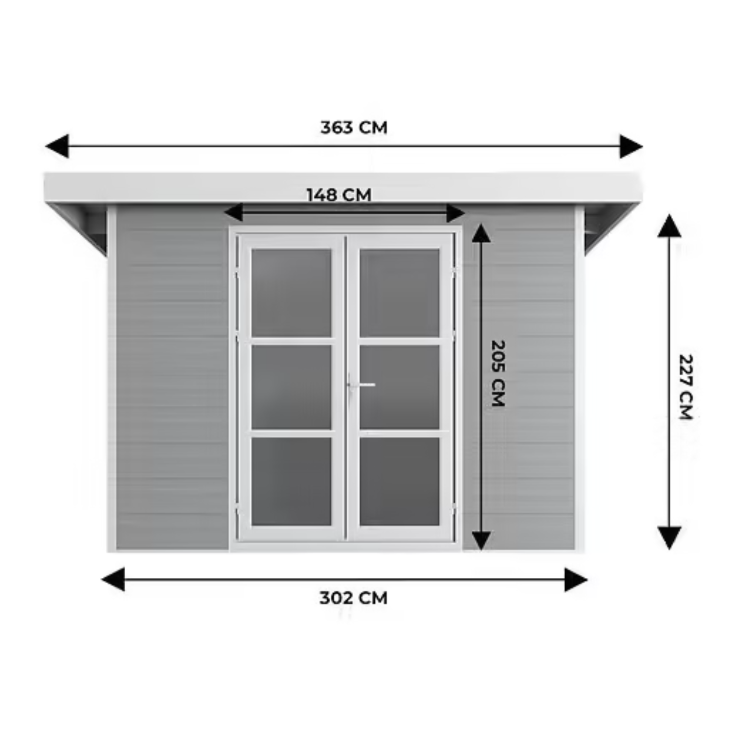 Gartenhaus aus Verbundwerkstoff SINTRA 9 m² hellgrau – Modern und widerstandsfähig – Bild 15