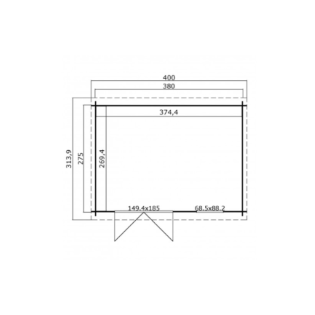Gartenhaus SANTA FE, 10 m² – Robustes und langlebiges 28 mm Holz – Bild 2